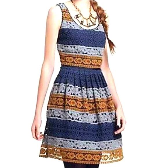 Anthropologie Maeve Lace Multicolor Dress Size 8 - Picture 1 of 6